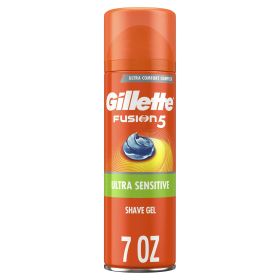 Gillette Fusion Ultra Sensitive Shave Gel for Men, Fragrance Free, 7 oz