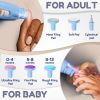 Blue Baby Nail Trimmer Electric Rechargeable Baby Nail Clippers Electric w Led Light for Newborn Infant Toddler Kids Baby Manicure Fingernail Care Set